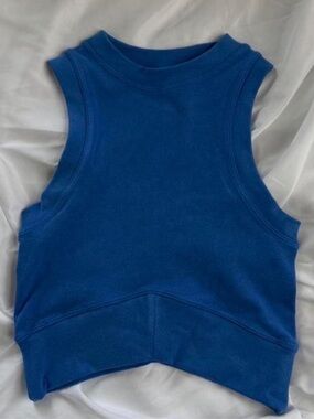 Women's Royal Blue Sleeveless Crop Tank Top